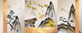 轻奢装饰画 水墨山水画