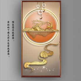 光影抽象几何麋鹿风景玄关装饰画