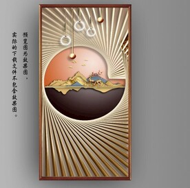 光影抽象几何麋鹿风景玄关装饰画