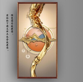 光影抽象几何麋鹿风景玄关装饰画