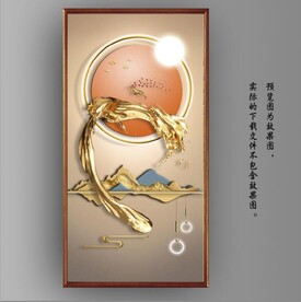 光影抽象几何麋鹿风景玄关装饰画