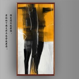 抽象金色油画玄关装饰画