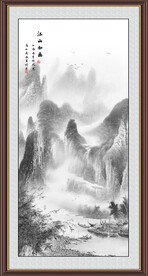 竖幅山水画