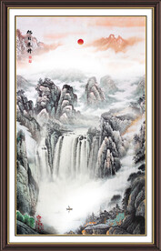 竖幅山水画