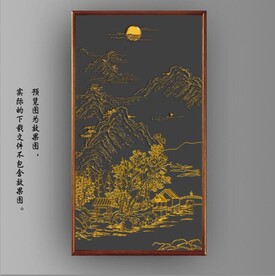 新中式浮雕金色山水装饰画