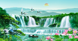 流水生财挂画
