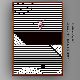 现代风抽象舞蹈风景装饰画