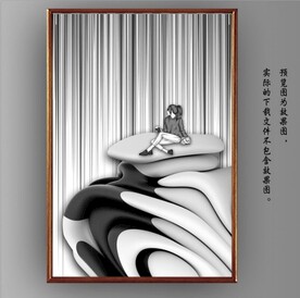 现代风抽象美女风景装饰画