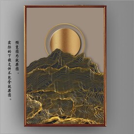 抽象金色立体几何玄关装饰画