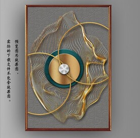 抽象金色立体几何玄关装饰画