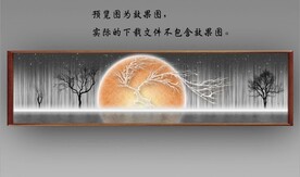 北欧风抽象麋鹿山水床头装饰画