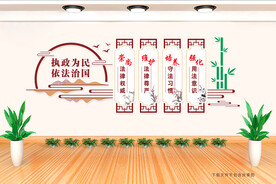执政为民 依法治国 文化墙