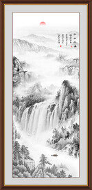 竖幅山水画