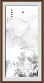 竖幅水墨画