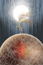 光影金色麋鹿山水风景装饰画