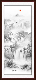 竖幅山水画