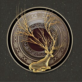 新中式水晶麋鹿玄关装饰画