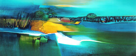 轻奢装饰画 抽象山水画 油画