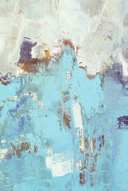 抽象几何色块划痕拼接油画玄关