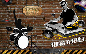 音乐餐厅酒吧背景墙