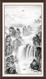 竖幅水墨画