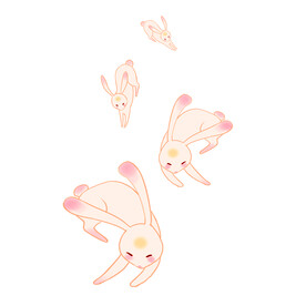插画卡通玉兔元素