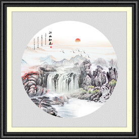 圆形山水画