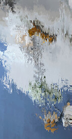 灰蓝色抽象玄关装饰画