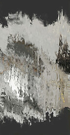 棕灰色抽象色块笔触拼接油画玄关