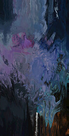 深色抽象色块笔触拼接油画玄关