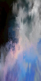 蓝灰抽象色块笔触拼接油画玄关