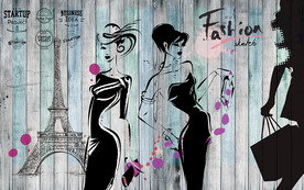 时尚女装店工装背景墙