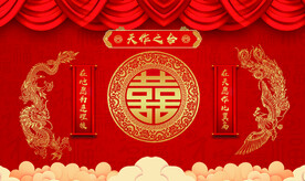 中式婚礼背景