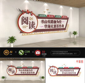 阅读图书馆文化墙