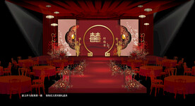 红色中式婚礼效果图