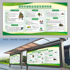 自然灾害科预防自救科普海报