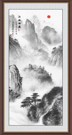 竖幅水墨画