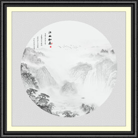 圆形水墨画