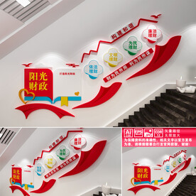 阳光财政楼道文化墙