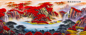 鸿运当头山水画