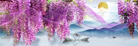 紫藤花三联画