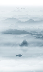 竖幅山水画