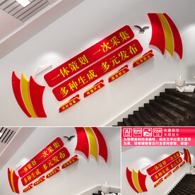 融媒体中心楼道文化墙.