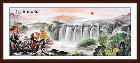 旭日东升山水国画