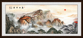 国画泰山日出五岳独尊