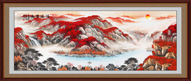 鸿运当头山水画