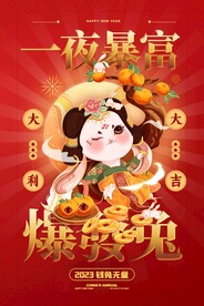 2023兔年新年春节海报
