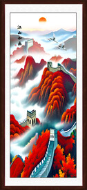 竖幅山水画