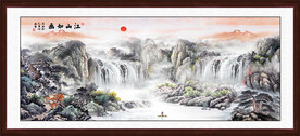 国画山水风景壁画