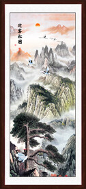 迎客松山水画